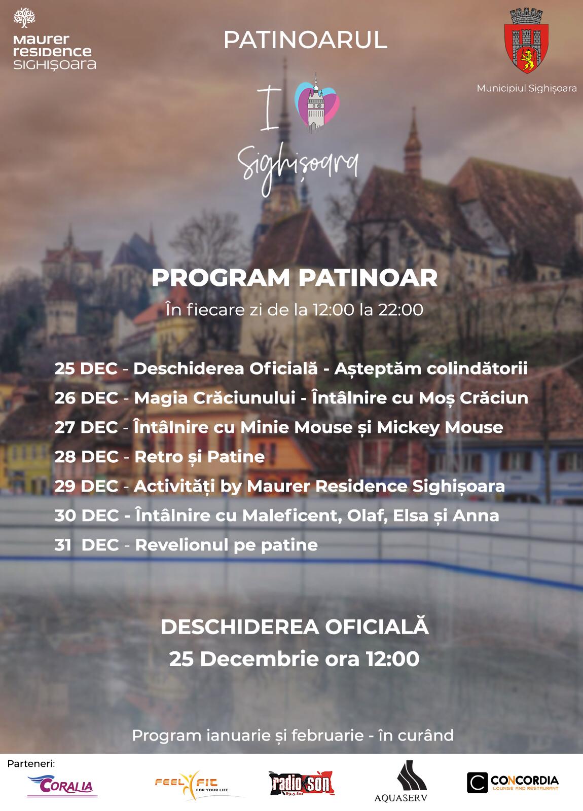 Si anul acesta va functiona un patinoar in Piata Sigma din Sighisoara!!! Turism Sighișoara